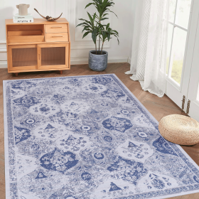 4x6 Area Rugs, Washable Rug, Low-Pile, Non-Slip, Non-Shedding, Foldable, Kid & Pet Friendly - Area Rugs for living room, bedroom, kitchen