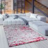Jersey Area Rugs, Carpets For Livingroom, 7x10 Area Rugs ,3984 Black-Red