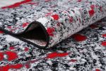 Jersey Area Rugs, Carpets For Livingroom, 7x10 Area Rugs ,3984 Black-Red