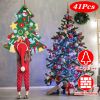 41Pcs DIY Felt Christmas Tree Detachable Ornaments for Kids Toddler Wall Hanging Christmas Decoration Xmas Gift for Kids