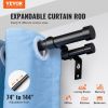 VEVOR 1 Inch Double Curtain Rods 74 to 144 Inches(6-12ft), Drapery Rods for Windows 69 to 140 Inches, Telescoping Dual Curtain Rod with Round Finials