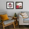 Trendy Decor 4U 2- Piece Vignette Cardinal Wreath Black Framed Wall Art for Living Room, Bedroom Wall Art Print for Home Decor by Linda Spivey