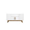 Manhattan Comfort Addie 53.54 Sideboard with 5 Shelves in White