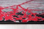Jersey Area Rugs, Carpets For Livingroom, 7x10 Area Rugs ,2032 Black-Red