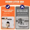 VEVOR Cat Litter Box Enclosure Wooden Litter Box Furniture Hidden 57.9" White