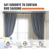 VEVOR 1 Inch Double Curtain Rods 74 to 144 Inches(6-12ft), Drapery Rods for Windows 69 to 140 Inches, Telescoping Dual Curtain Rod with Round Finials