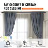VEVOR Double Rod Curtain Rods, 36-72 inches(3-6ft) Adjustable Length, Black Double Curtain Rods with Round Finials, 1" and 3/4" Diameter