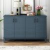Sideboard with 4 Door Large Storage Buffet with Adjustable Shelves and Metal Handles for Kitchen,Living Room,Dining Room